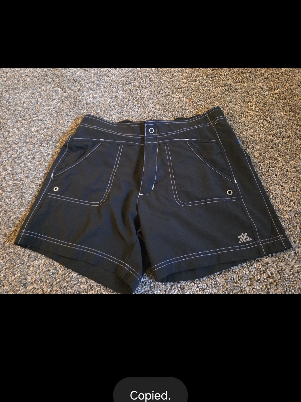 ZeroXposur Women's Hybrid Swim Board Shorts Black Contrast Stitch Pockets XS